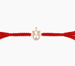 925 Sterling Silver Shubh Pomegranate Blessing Rakhi with Sacred Red Thread | Premium Raksha Bandhan Rakhi for Brother | Mohè Jewels