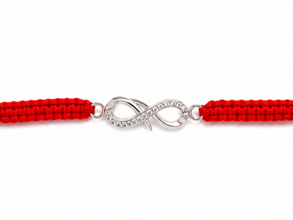 925 Sterling Silver Eternal Infinity Bond Rakhi with Sacred Red Thread | Premium Infinity Rakhi for Brother | Raksha Bandhan | Mohè Jewels