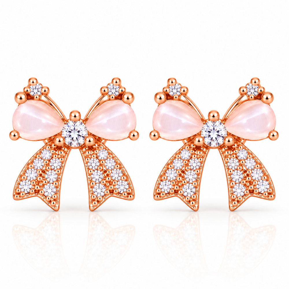 Bellavie Rosé Ribbon Studs