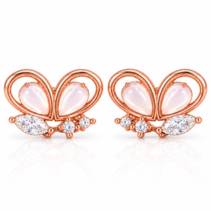 Elowen Butterfly Pearl Studs