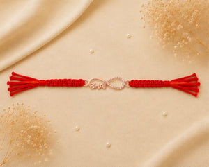 925 Sterling Silver Forever Bhai Infinity Rakhi with Sacred Red Thread | Premium Infinity Bhai Rakhi for Brother | Raksha Bandhan | Mohè Jewels