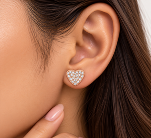 Rosé Heart Mosaic Studs