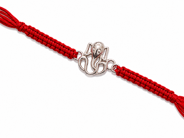 925 Sterling Silver Vighnaharta Divine Shield Rakhi with Sacred Red Thread | Premium Lord Ganesha Rakhi for Brother | Raksha Bandhan | Mohè Jewels