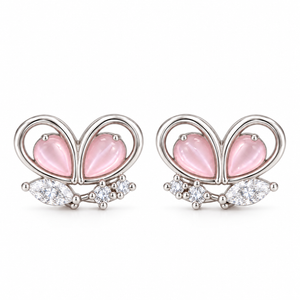 Rosé Butterfly Crystal Studs