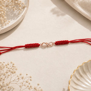 925 Sterling Silver Infinite Promise Rakhi with Sacred Red Thread | Premium Infinity Rakhi for Brother | Raksha Bandhan | Mohè Jewels