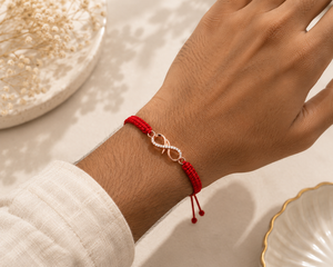 925 Sterling Silver Infinite Promise Rakhi with Sacred Red Thread | Premium Infinity Rakhi for Brother | Raksha Bandhan | Mohè Jewels