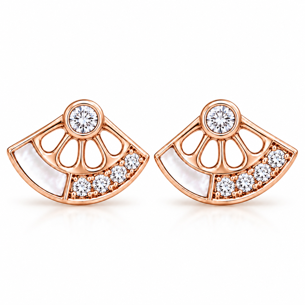 Élan Radiance Fan Mother of Pearl Studs