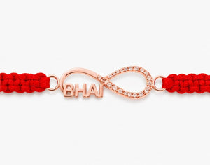 925 Sterling Silver Forever Bhai Infinity Rakhi with Sacred Red Thread | Premium Infinity Bhai Rakhi for Brother | Raksha Bandhan | Mohè Jewels