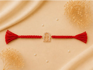 925 Sterling Silver Tripundra Trishakti Rakhi with Sacred Red Thread | Premium Shiva Trishul Rakhi for Brother | Raksha Bandhan | Mohè Jewels