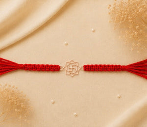 925 Sterling Silver Lotus Swastik Rakhi with Sacred Red Thread | Premium Swastik Rakhi for Brother | Raksha Bandhan | Mohè Jewels