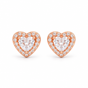 Rosé Heartlight Halo Studs