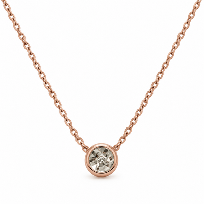 Rose Gold Crystal Halo Necklace