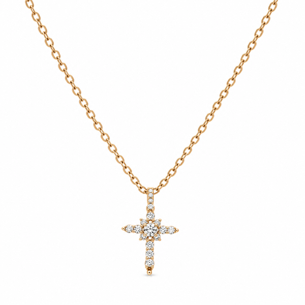 Golden Cross Radiance Necklace
