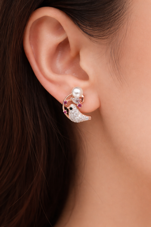 Seraphina Pearl Bird Stud