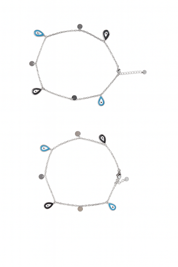 Silver Twinkle Drop Anklet For Women