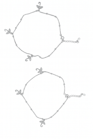 Silver Rain Dancer Anklet For Women