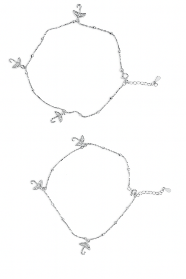 Silver Rain Dancer Anklet For Women