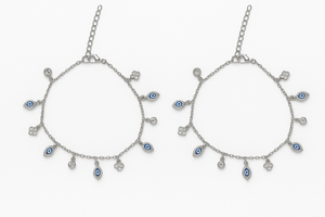 Silver Evil Radiance Anklet For Women