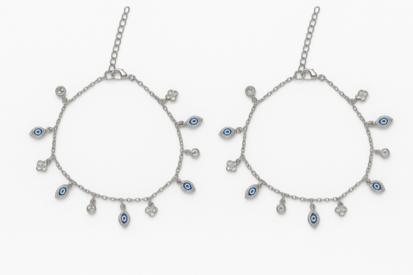 Silver Evil Radiance Anklet For Women